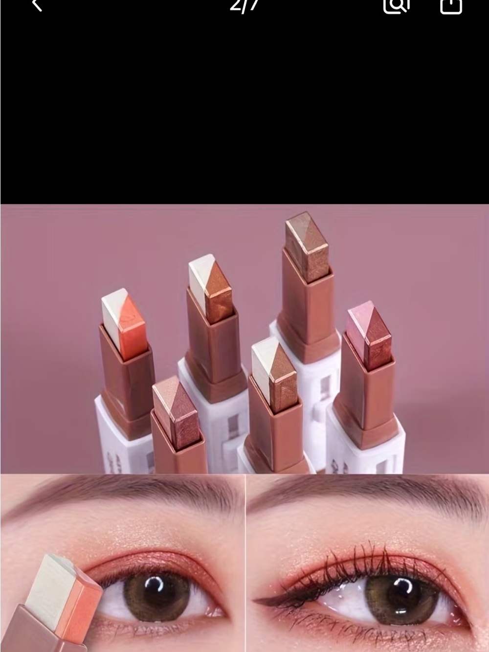 6-Piece Peach & Rose Multi-Tone Eyeshadow Sticks